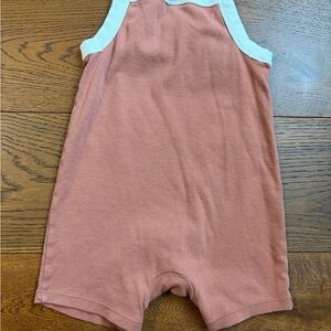 Hanna Andersson Terracotta and Cream Romper